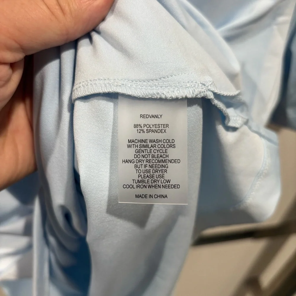 Redvanly Golf Shirt Harley Polo XL Breeze Blue Polyester Spandex NWT R2404 - Picture 7 of 13